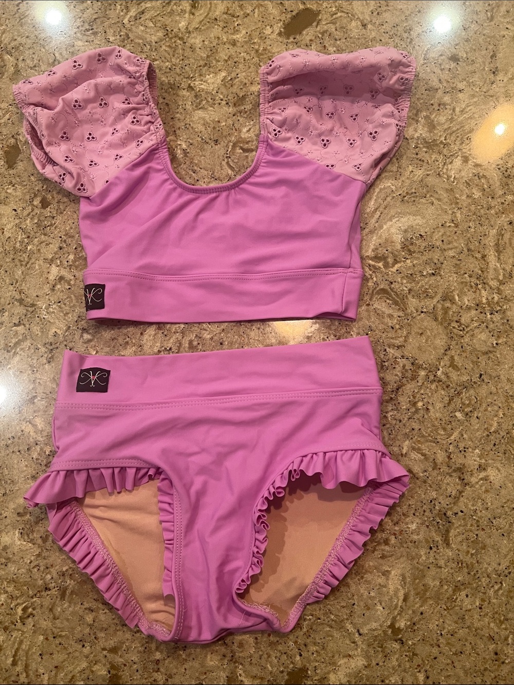 Kandi Kouture Lavender Ruffle Two-Piece Dancewear Set